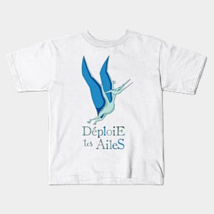 Positive Dino: The Pteranodon / Inspirational quote: Spread your wings Kids T-Shirt